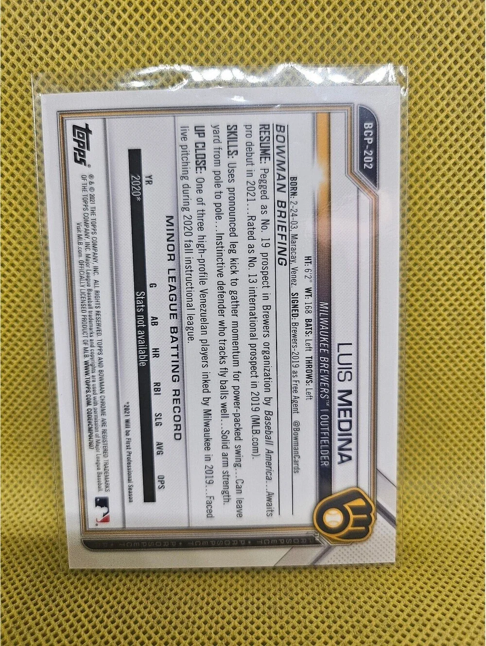 Luis Medina [Purple Refractor] #BCP-202 - 2021 Bowman Chrome Prospects - No./250